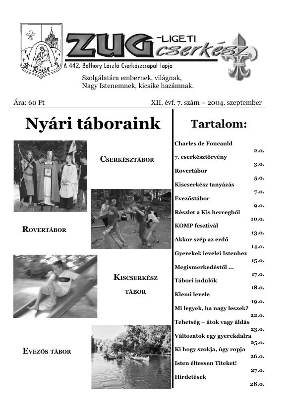 ZugCserkész 2004. szeptember — címlap